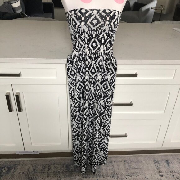 Artizan Robin Signature Pull On Abstract Print Maxi Dress Blk White Sz S NWOT - Picture 10 of 10